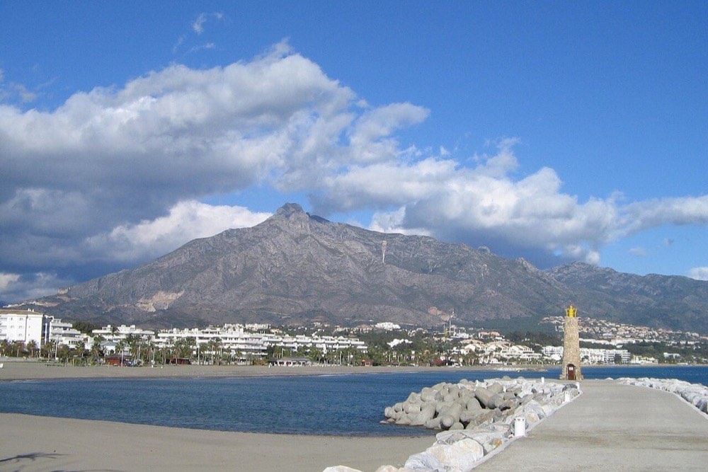 The coast at Marbella, on the Costa del Sol