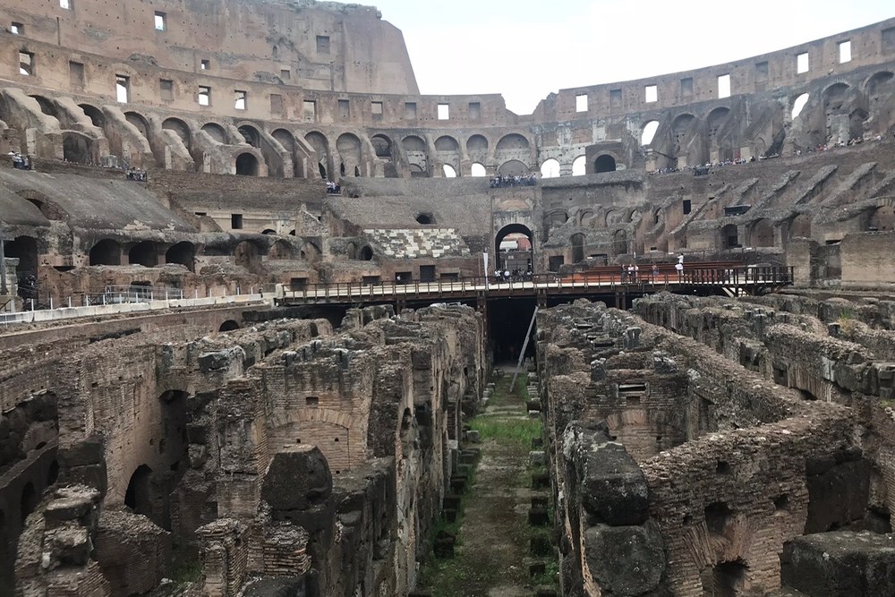 Inside the Colosseum: the exposed corridors beneath the arena floor, photographed by Michael Olaiya