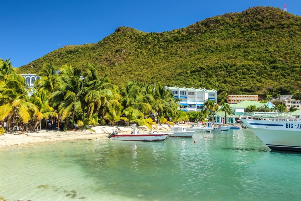 Great Bay and the hills above Philipsburg, Sint Maarten